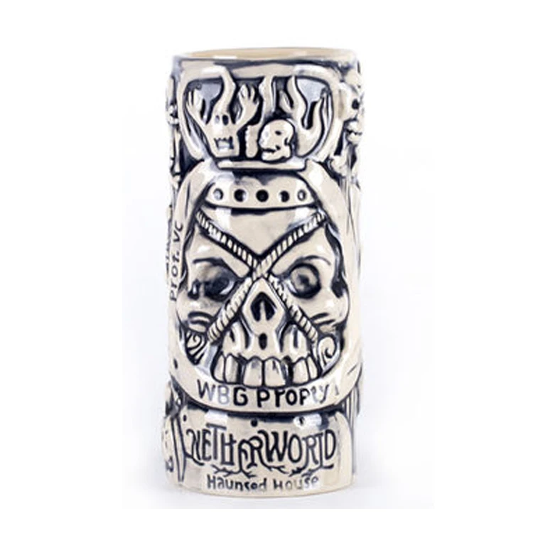 glossy animal style beer wine ceramic cocktail glass tumbler monkey shape handmade classic ceramic Tiki mug cup