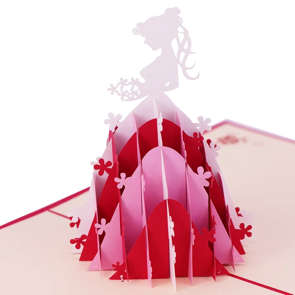 WINPSHENG Customizable  3d pop up all occasion greeting cards quinceanera invitations hochzeitskarte