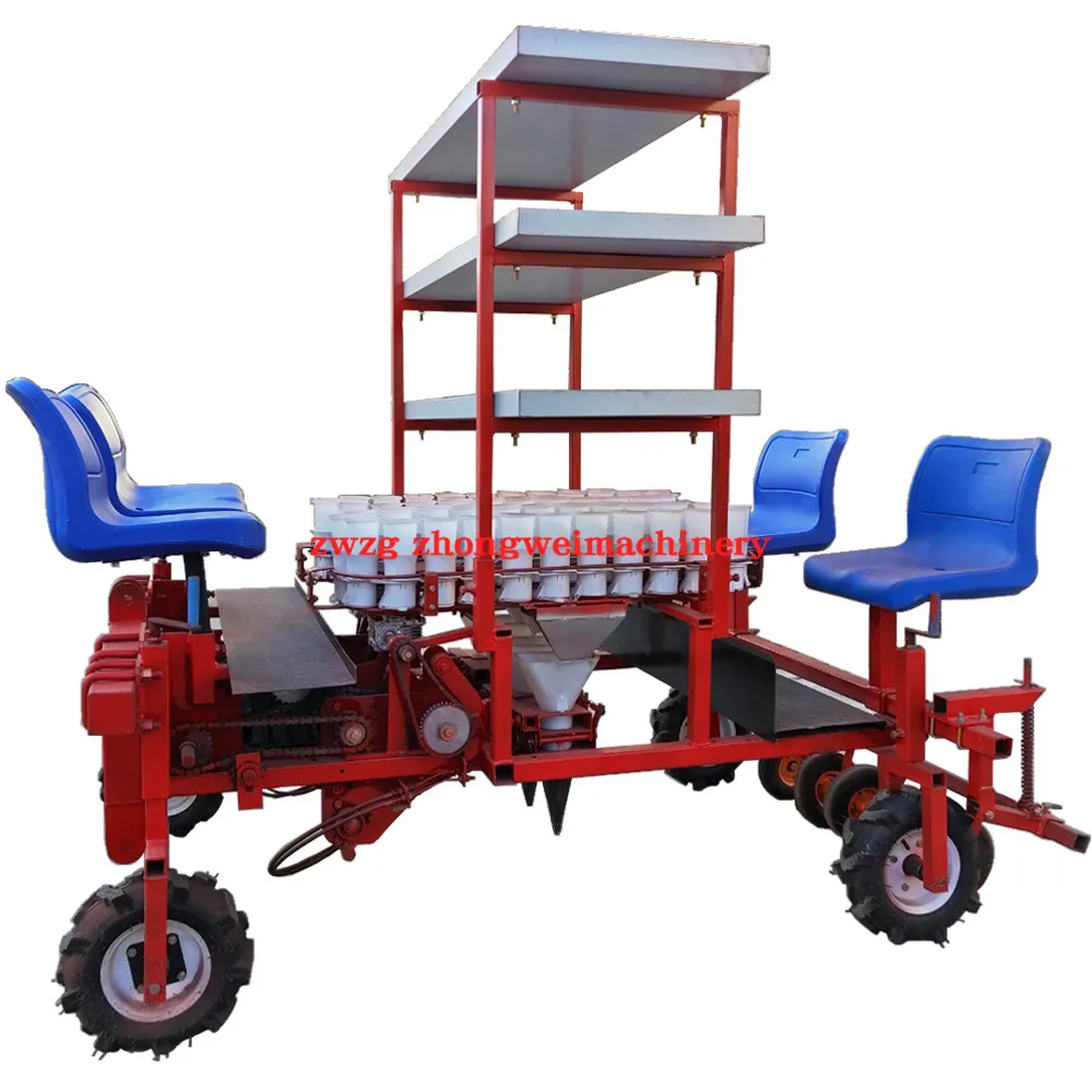 2ZBX-4A tractor-drawn vegetable seedling transplanter cabbages planting machine for farm machinery