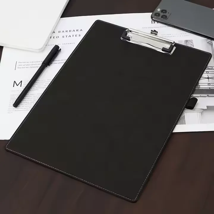 Personalized Custom Clipboard A4 Multiple Colors Blank Office PU Leather Clipboard