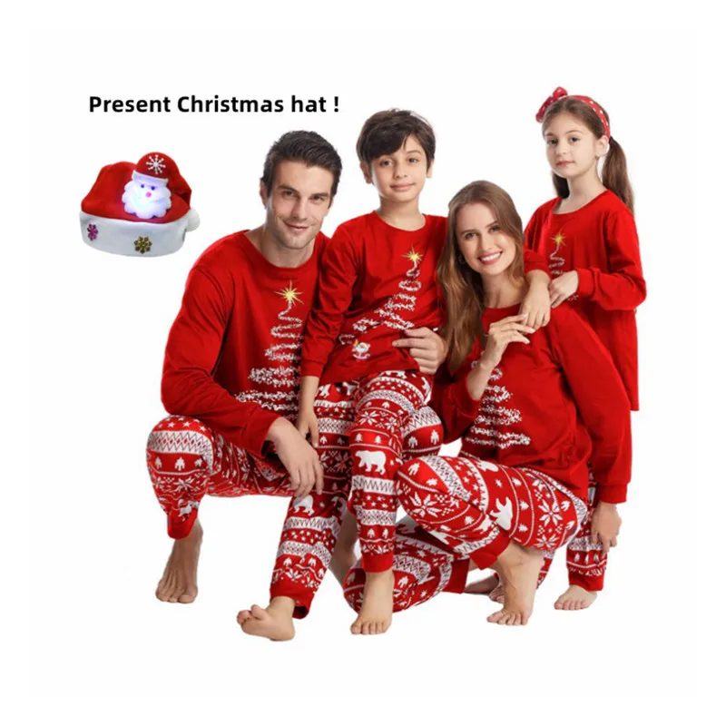 Print Winter Warm Soft Pants Pyjamas Blank Christmas Pajamas Family 2022 Women Matching Christmas Pajamas for Family