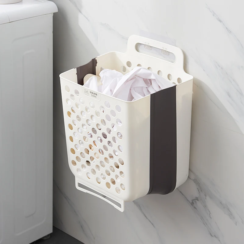 Household Wall Hanging basket  Bathroom Foldable Dirty Clothes Pop Up Clothes Storage Container Dirty Laundry Hamper Basket