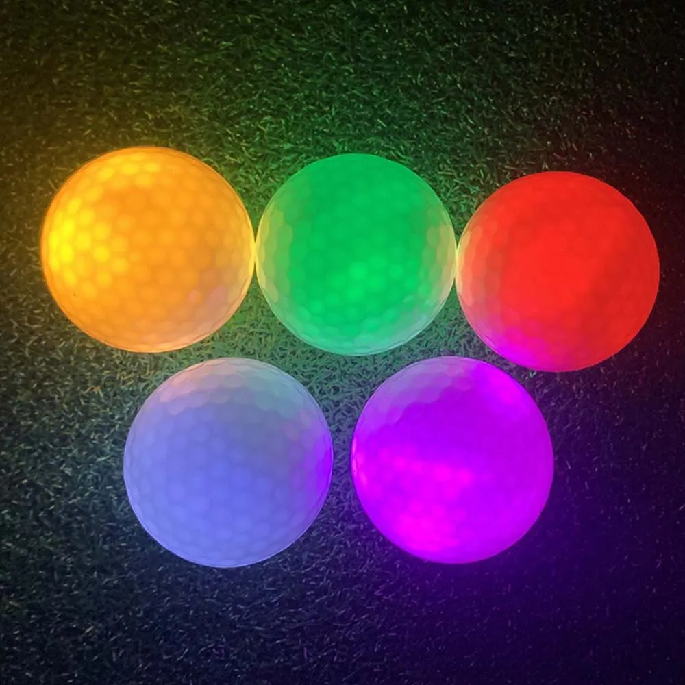 Golf Balls Night LED Light-up Flashing Long Life Throw Reusable Luminous Night Electronic Golf Ball for Dark Night Golf Balls