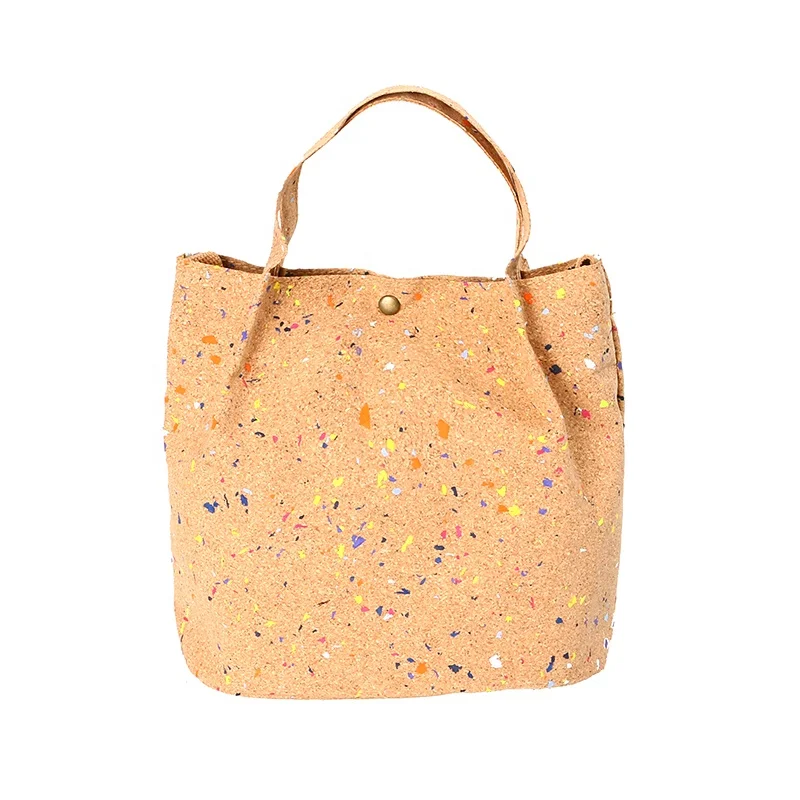 Portugal Purse Fabric Leather Cork Handbag Custom logo Cork handbag women Gender and nature color high quality cork tote bag