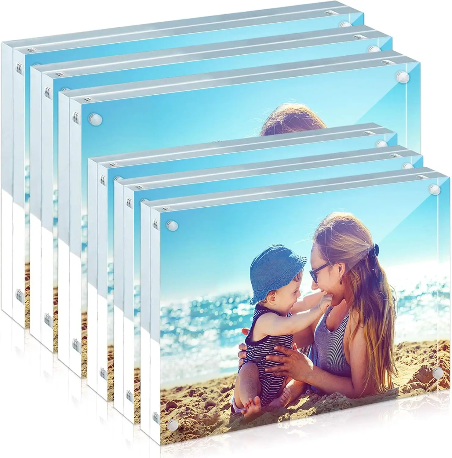 Metal Acrylic Magnetic Photo Frames for Display Custom Logo Gift Box for Painting or Photos