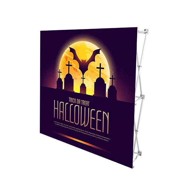 Portable Pop Up 3*3 4*3 Stand Exhibition Wall Banner Advertising Pop Up Wall Display Backdrop