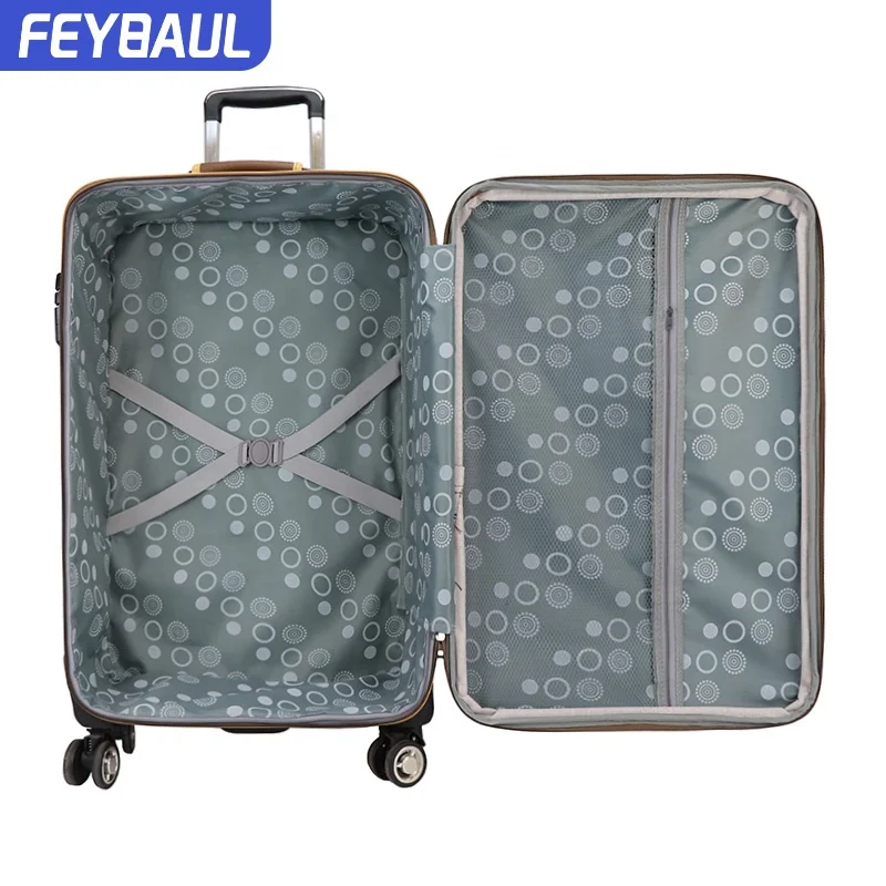 Hot selling 3pcs PU Leather suitcase set trolley bag luggage & travel bags