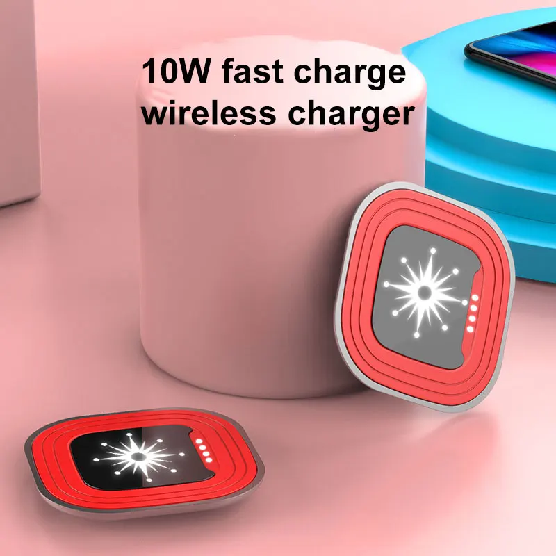 Портативное беспроводное зарядное устройство QI 10 Вт для iPhone Samsung