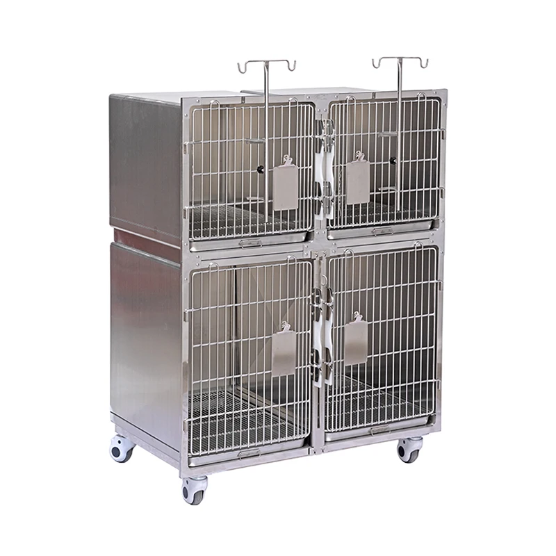 Manufacturer Medical Device Oxygen Veterinary Cage Stainless Steel Wooden Case 1 Piece Silver Vet Products Diagnosis & Injection