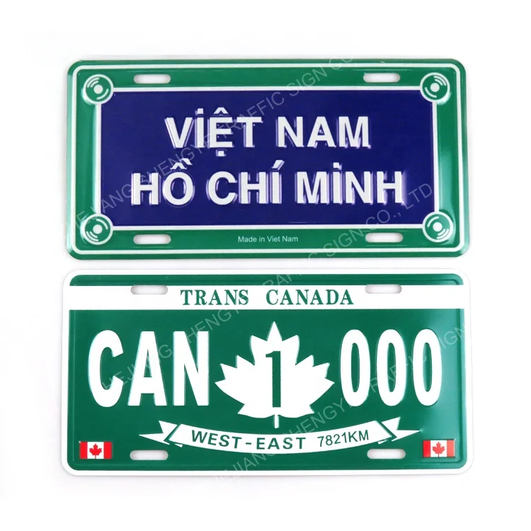 Custom reflective sheet Canada car license plate 6x12 inch aluminum number plate