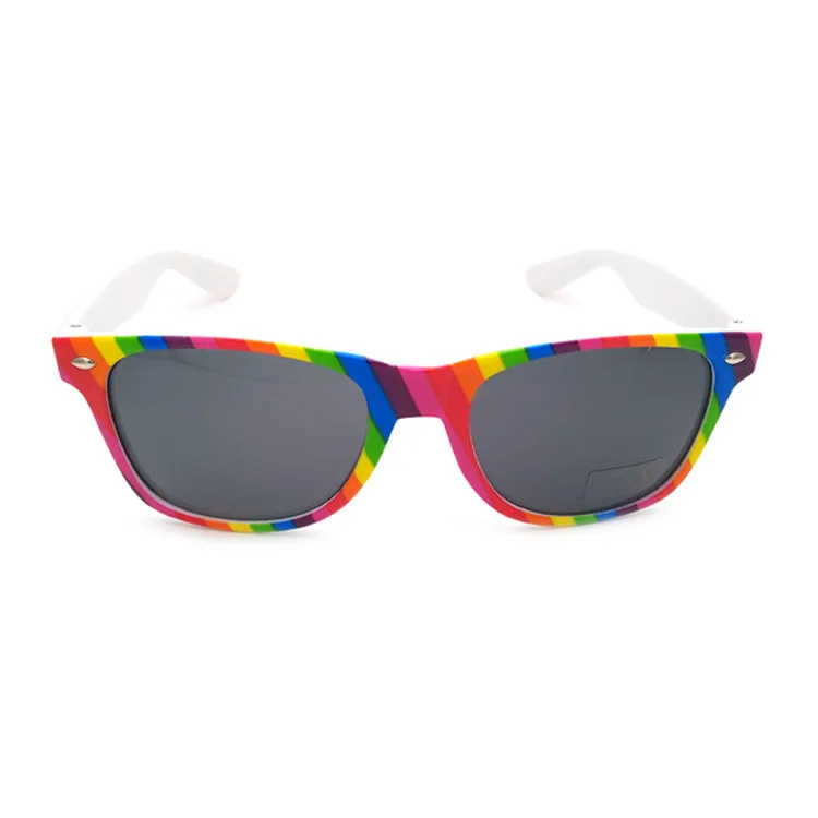 custom italy promotional Rainbow UV400 branded mens womens anti scratch sun glasses big sunglasses