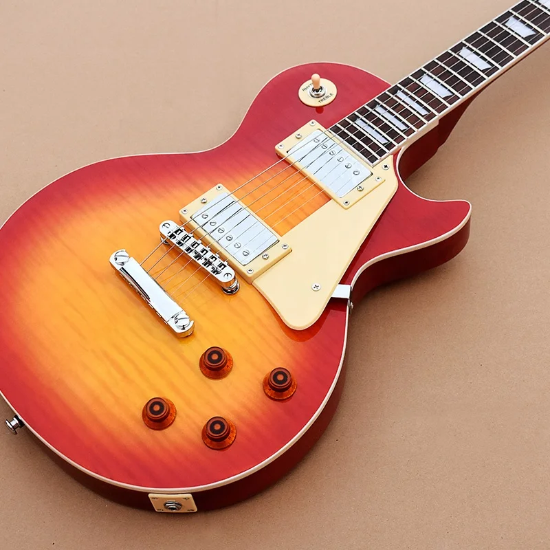 Krait 6 string electric guitar LP guitar flame maple top mahogany body mahogany neck OEM guitar factory outlet