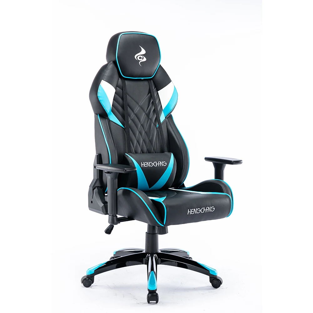HC New model scorpion racing leather x rocker gaming chair secret lab 1 piece Blue black swivel gaming chair with logo