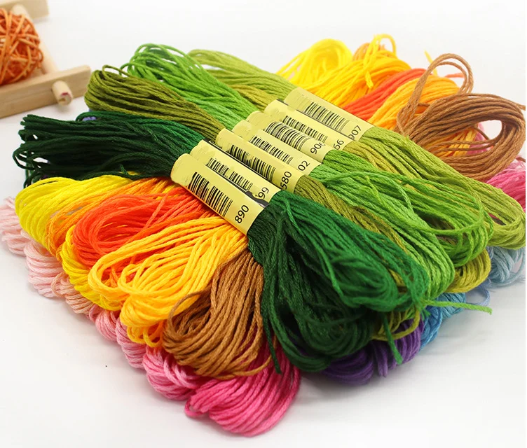 150 Colours DIY Colorful Cotton polyester Embroidery cross stitch thread hilo para crochet