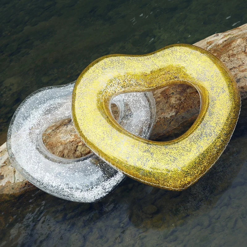 New Design safety Heart swimming rings PVC water toy pool floats Inflatable floating Circle Swim Ring