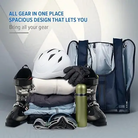 Boot Bag 50L Ski Boots and Snowboard Boots Bag Excellent for Travel with Waterproof Exterior & Bottom for Men Women and Youth