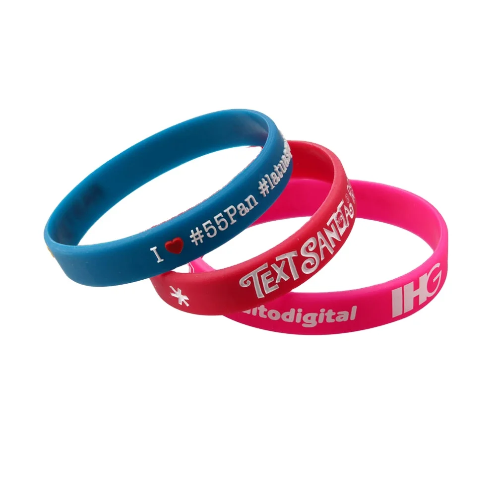Personalized Logo Printed Cheap Custom Silicone Bracelet
