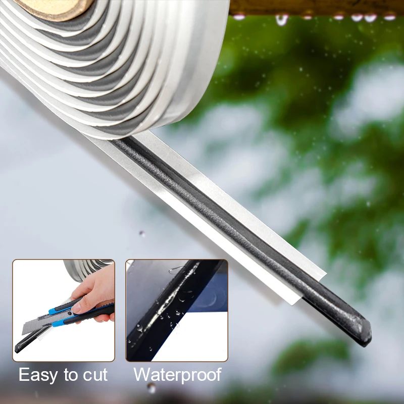 Auto Headlight Headlamp Retrofit Adhesive Sealant 9.5mm *4.5M Car Modifying Black Snake Butyl Synthetic Rubber Glue