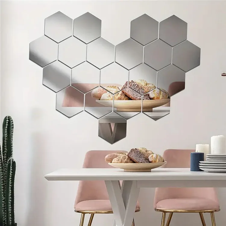 Flexible Customized Size Gold Sliver Acrylic 3D Mirror Sheets Wall Sticker Decoration