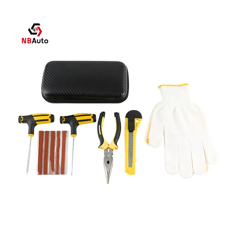 NBAuto Black Box Tire Repair Kit Factory Professional Emergency Portable Tire Repair Tool Sets Mini Tyre Seal Insert Tool Kit