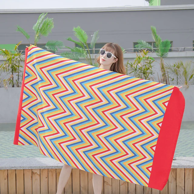 
RTS 180 100 towal rainbow extra large oversize towel beach quick dry microfiber beach towel 