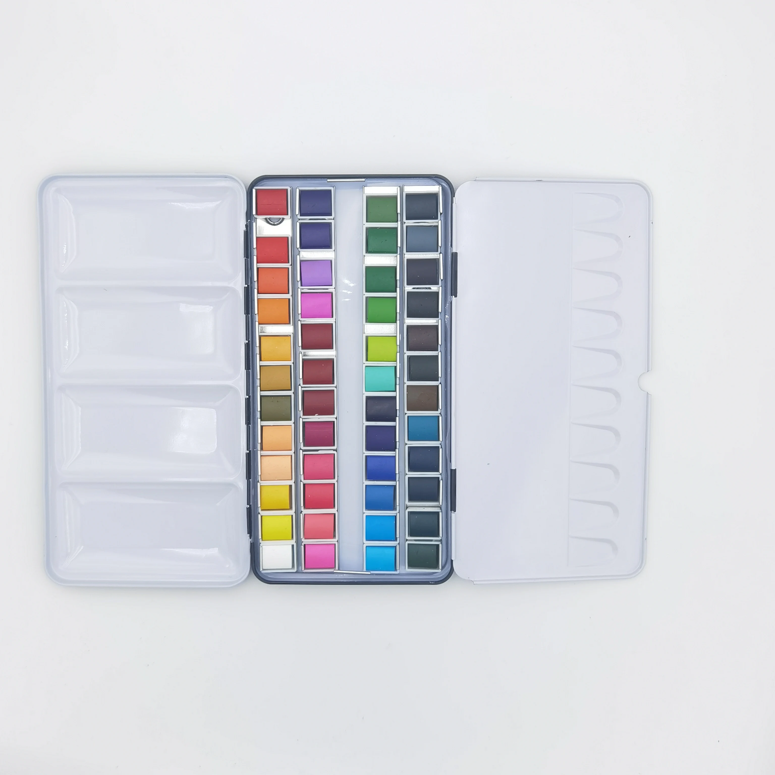 
watercolor paint set kids aquarelle 48 Color Solid Watercolor Paint Portable Blue Metal Box Case Water Color Set for Students 