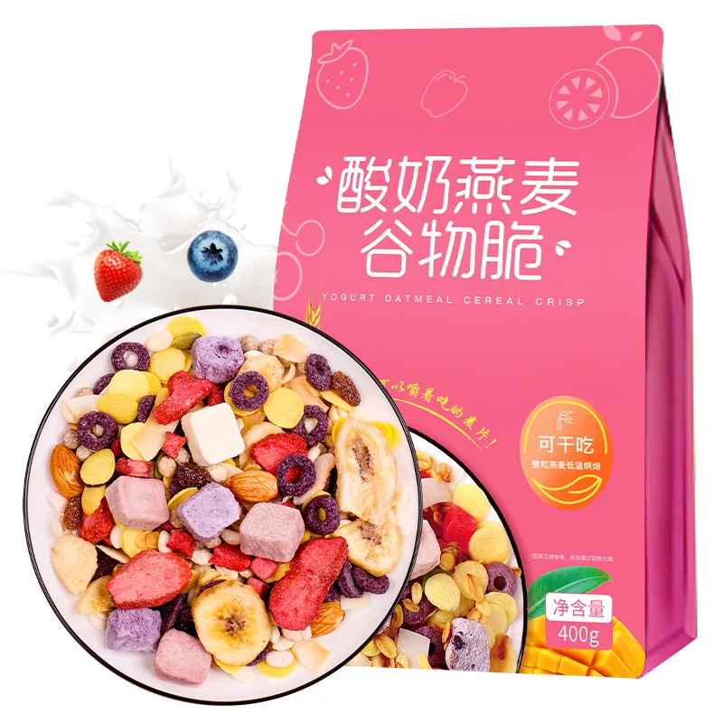 400g yogurt block fruit  dried oats  crispy oats instant oatmeal yogurt fruit oatmeal