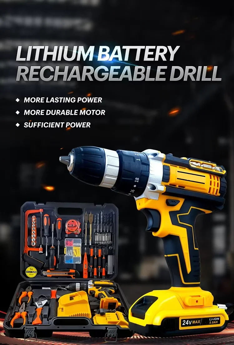 800W Digital Angle Cordless Electric Drill Tool with Hammer Suit Power Drill OEM Customizable