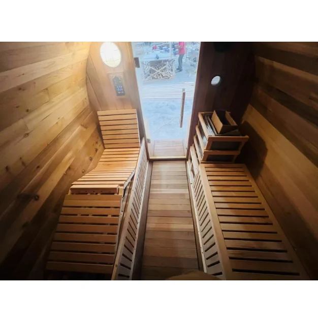 Outdoor 6-Person Wooden Barrel Sauna Rooms With Delivery To Door