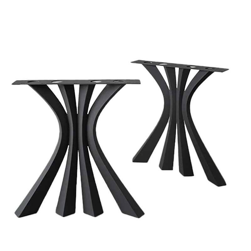 Wholesale Black Industrial Cast Metal Iron Dining Coffee Desk Office Furniture Legs for Home Universal Legs Bases for Tables