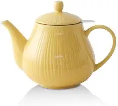 Cute Animal Bee Design Ceramic Teapot with Stainless Steel Lid Pottery Kettle