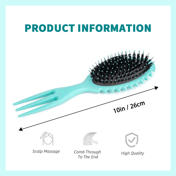 New Design Wheat Straw Aquaman trident Hair Scalp Massager Comb With Low Price