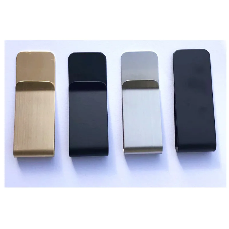 Minimalist Slim Metal souvenir shiny stainless steel blank money clip