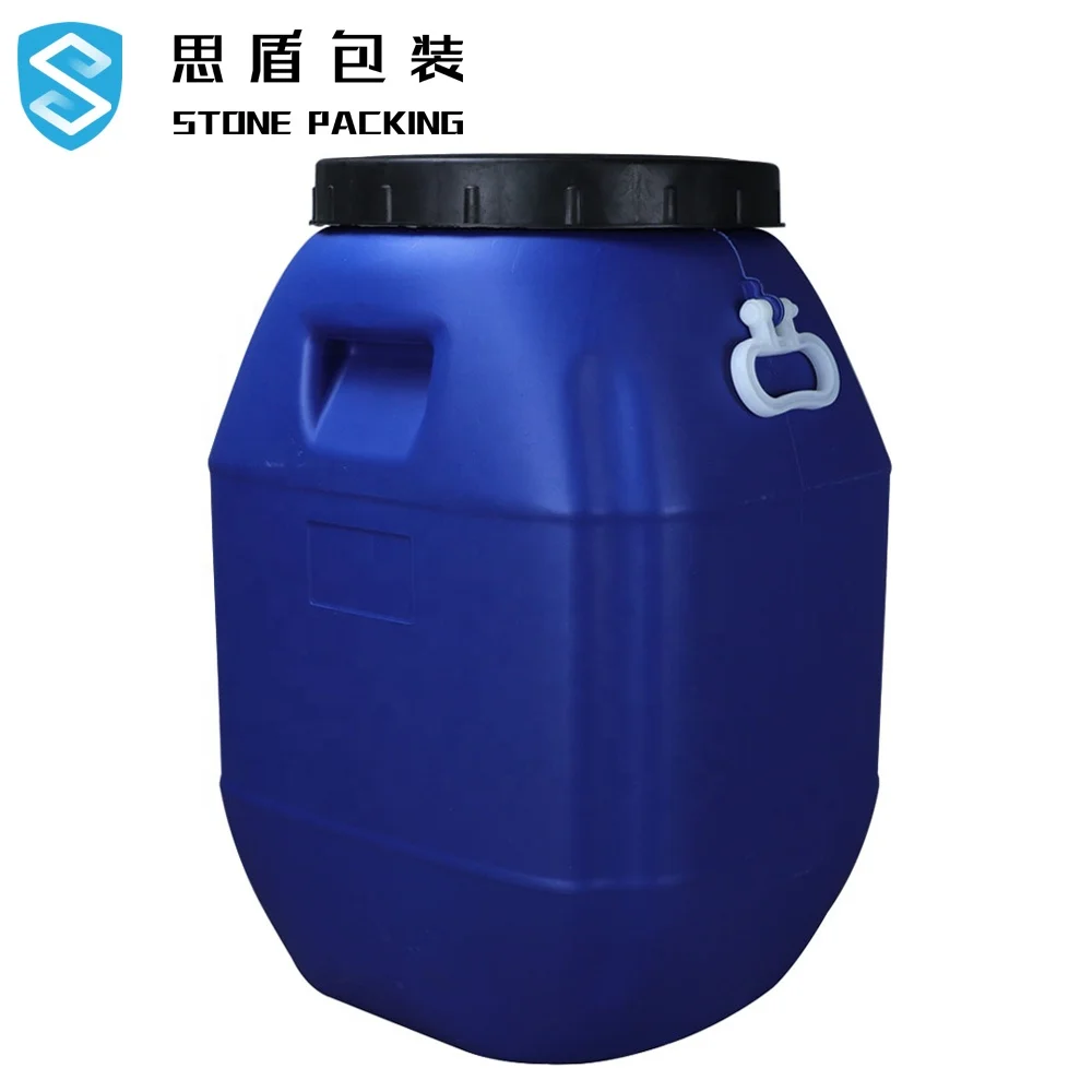  Пластмассовое ведро 50л с открытой крышкой и ручкой 50 кг барабан HDPE для химических