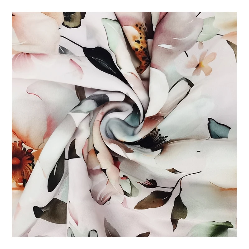 Wholesale New Patterns Color Wave Koshibo Crepe Abaya 100% Polyester Koshibo Fabric For Dresses