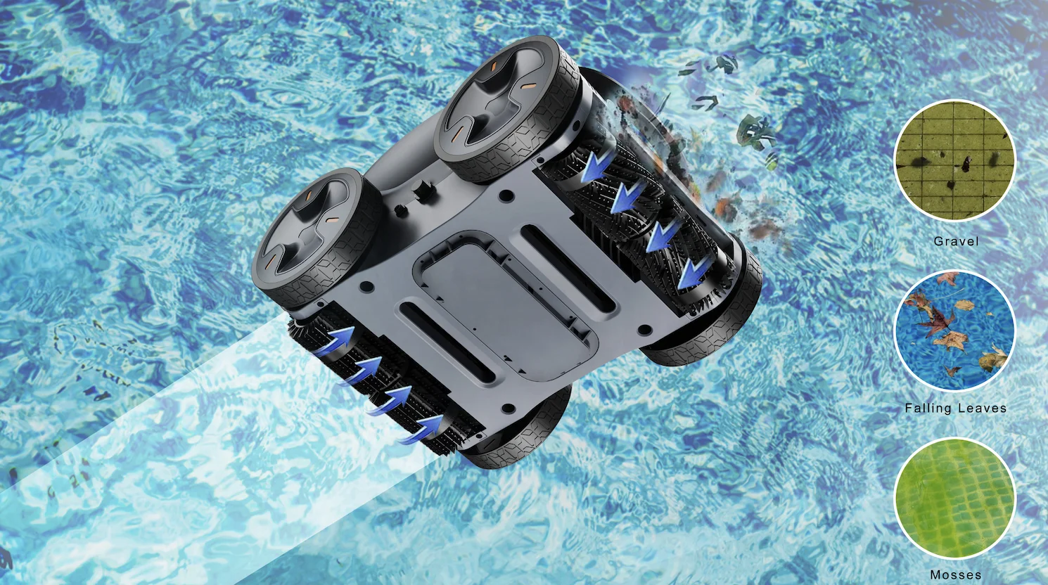 Smart automatic cordless swimming pool cleaning robot customized climb wall pool vacuum skimmer robot cleaner with logo
