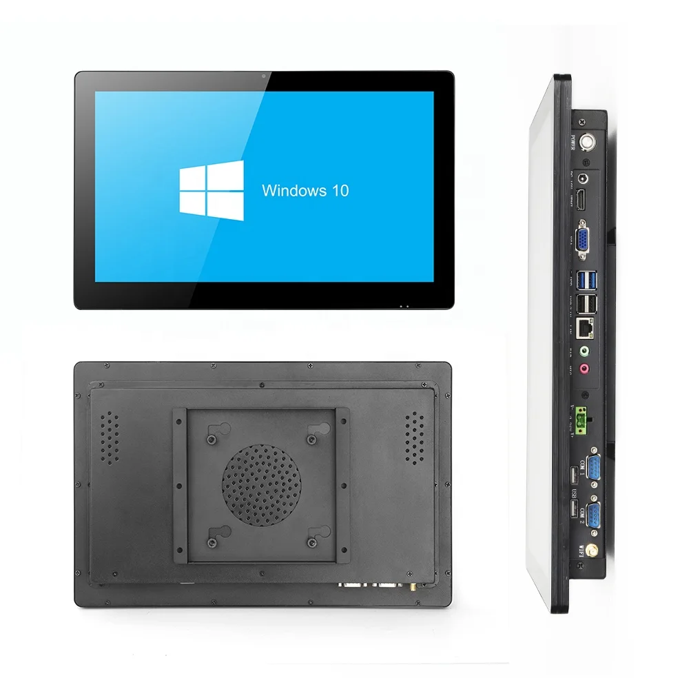 15.6 Inch FHD Flat J1900 i3 i5 IP66 Front Win10 Wall Mount Screen PC All In One Industrial Panel PC Capacitive Touch Screen PC