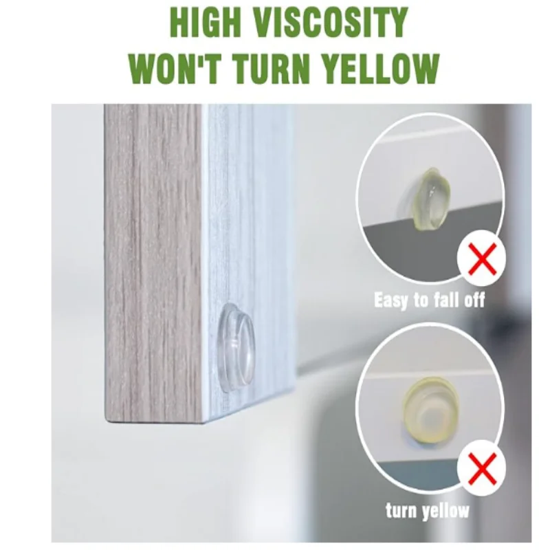Super High Viscosity Cabinet Door Bumpers Clear Adhesive Pads New PU Material Glass Hardware Bumpers for Drawers Glass Tops
