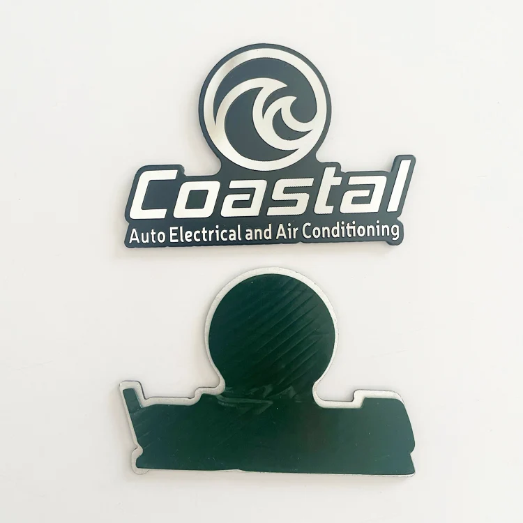 custom highlight embossed logo aluminum logo label metal nameplates