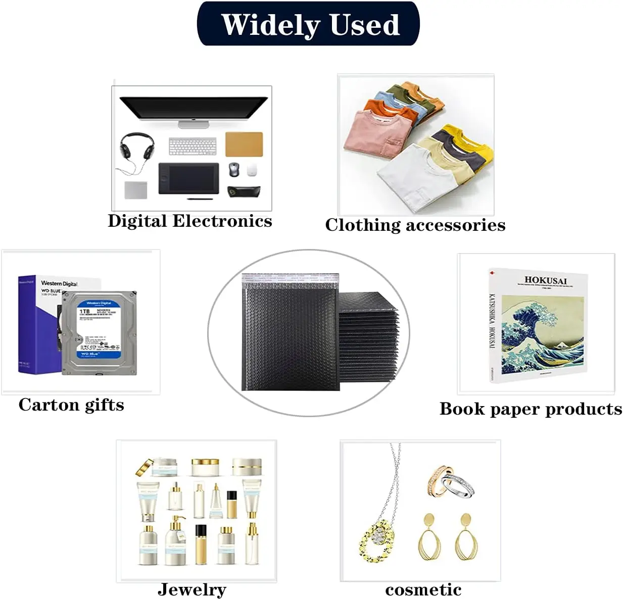 Stock Eco-friendly Customize Black Pink Mailer Strong Adhesive Air Bags Packing Mailing Tear Proof Bubble Padded Envelopes