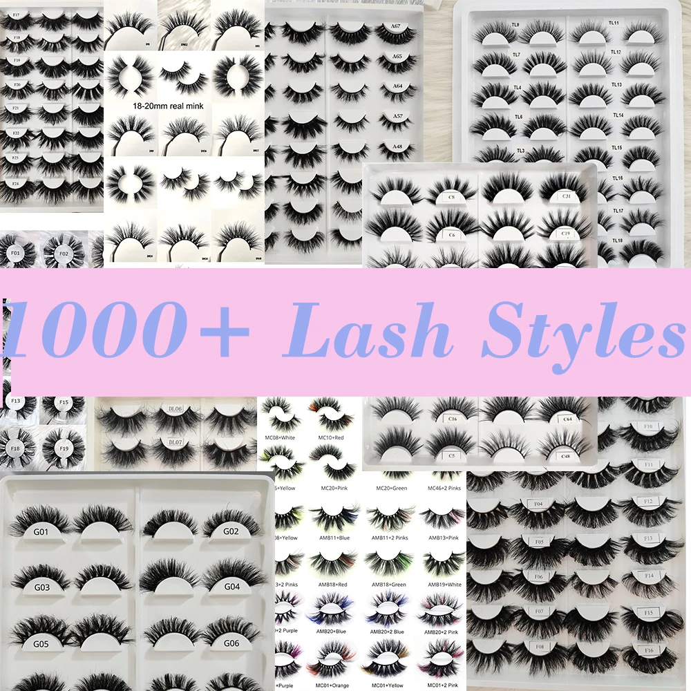 Popular Style Real Mink Eye Lash Top Quality Eyelashes 25mm Fluffy Mink Lashes Custom Packaging