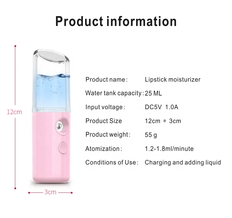 Portable Nano Ionic Facial Steamer Mister Humidifier Nano Handy Beauty Mist Sprayer