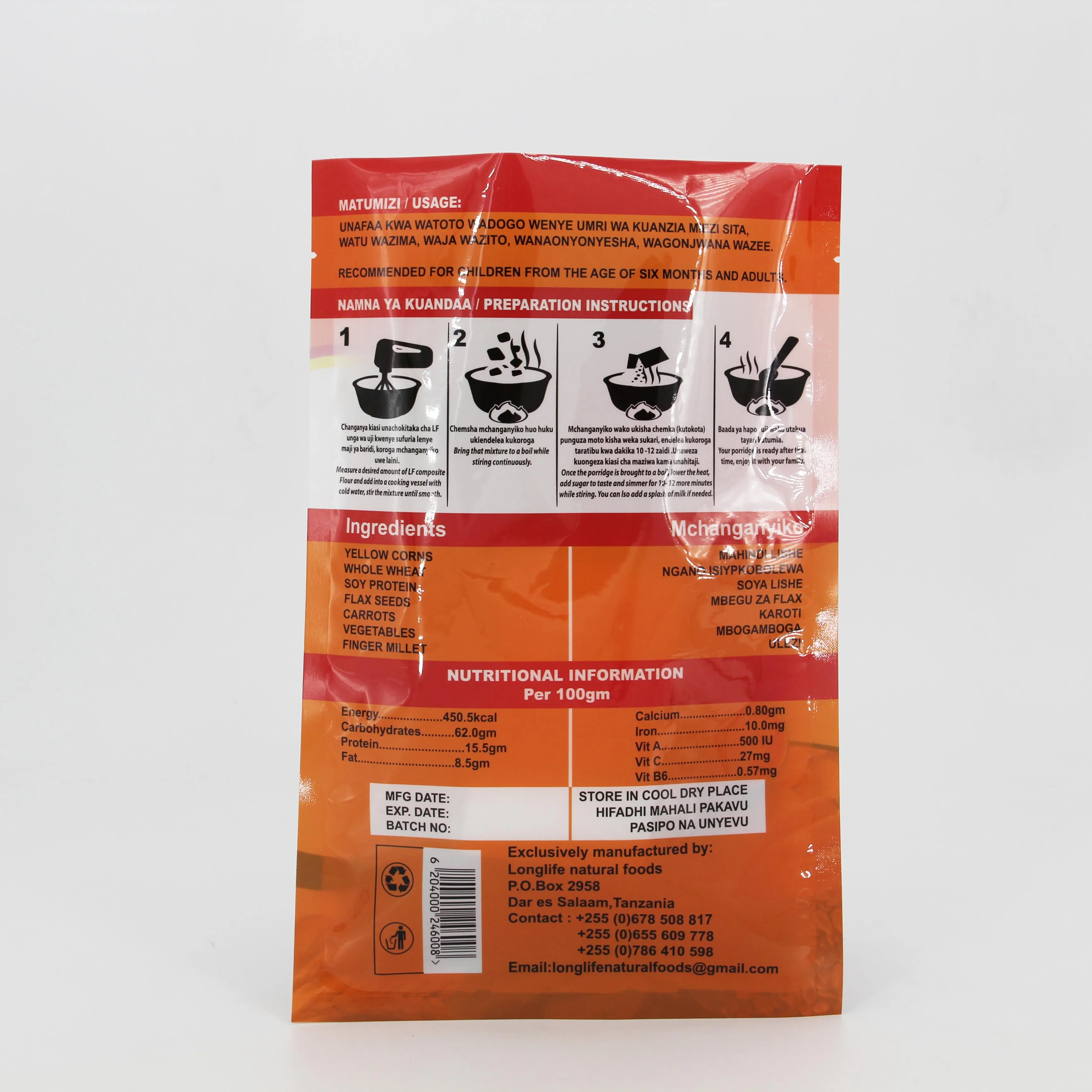 Moisture-proof and Eco-friendly Back Seal Small Wheat Flour Packing Bags