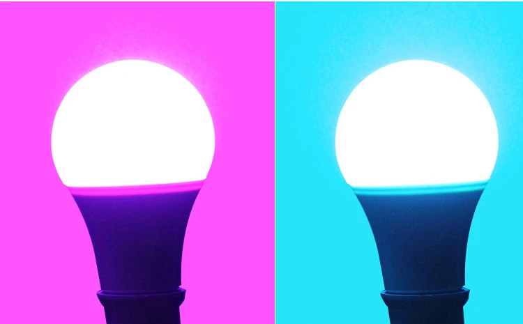 E27 Intelligence Control Energy Saving 9w A19 Mutil-color Changing Rgb Rhythm Light Led Music Bulb with