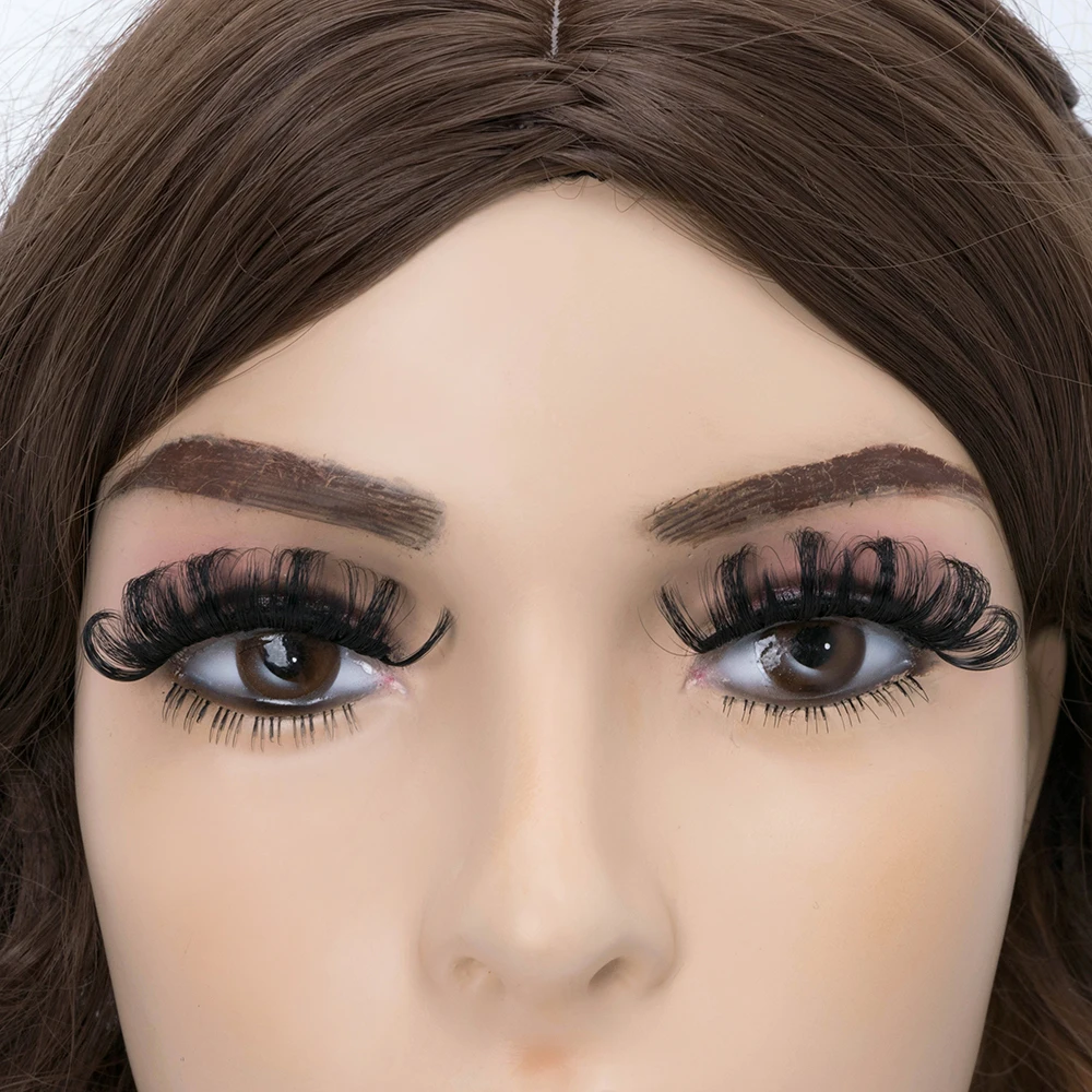 cruelty free vegan russian lashes DD curl wink winged eyelash extensions extra curly d curl mega volume strip lashes