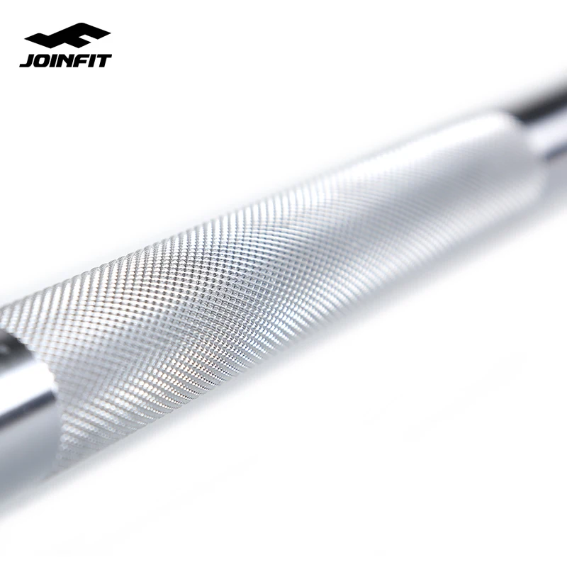Joinfit Threaded Solid Chrome Barbell Bar, Steel EZ Curl Bar and Power Lifting