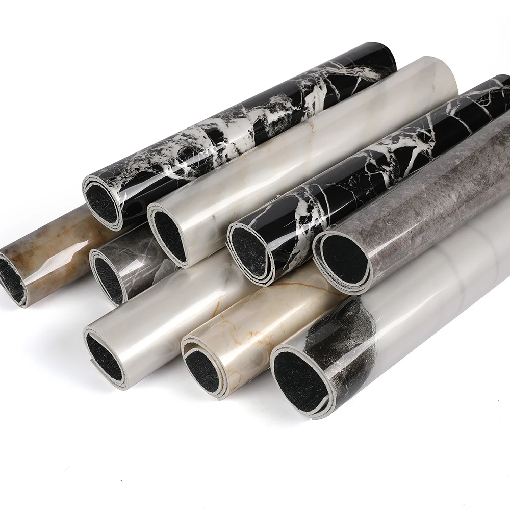 Wangbin Korean Style kitchen marble pvc vinyl decorative self adhesive film CHEAPER than UV MARBLE