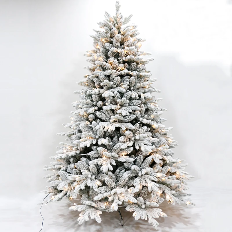 NEW Christmas decoration tree with LED light PE PVC mixed planting snow automatic tree