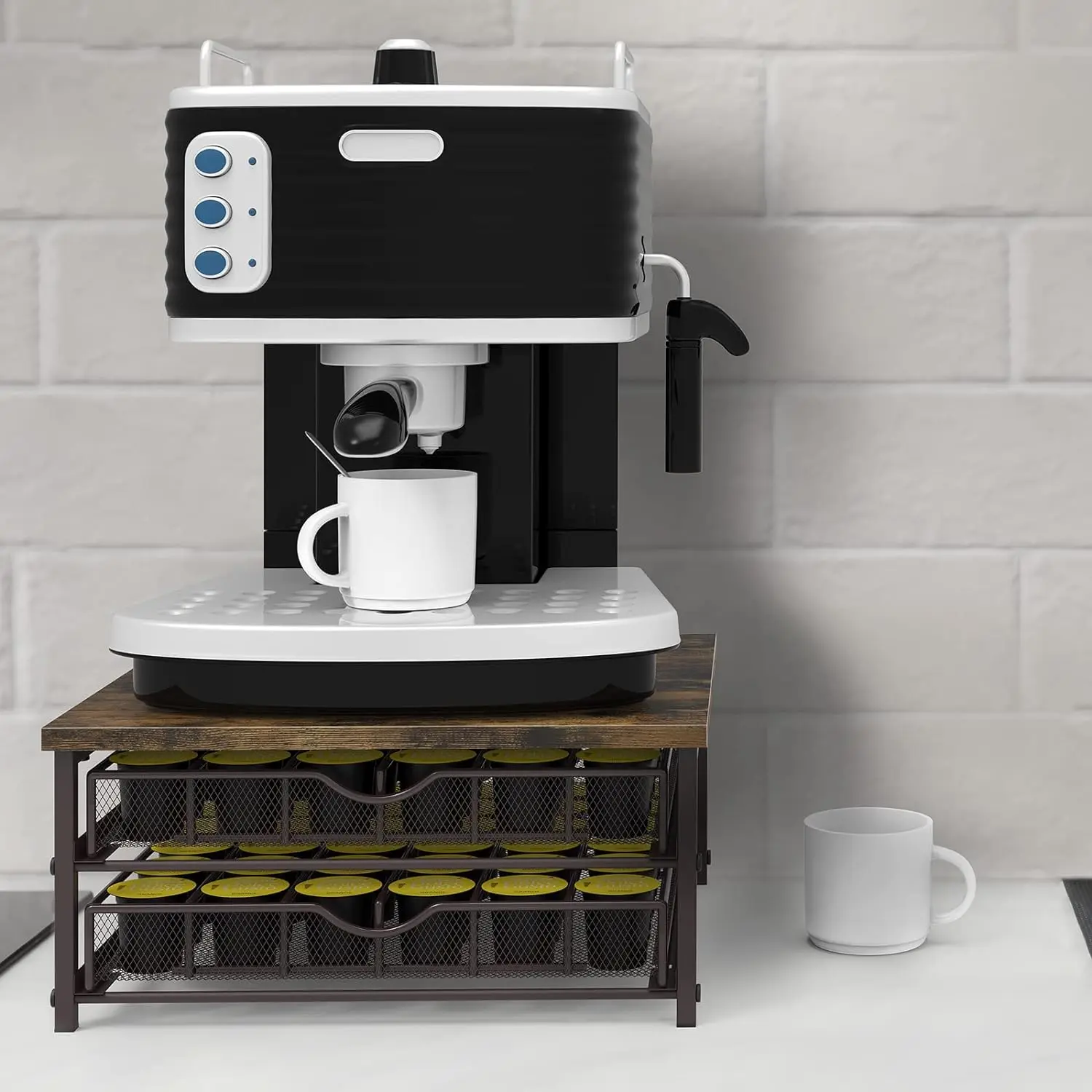 Cup Storage Drawer Holder, 72 Capacity Pods Storage Organizer for Cups Capsule Storage with Sliding Baskets for Coffee Station