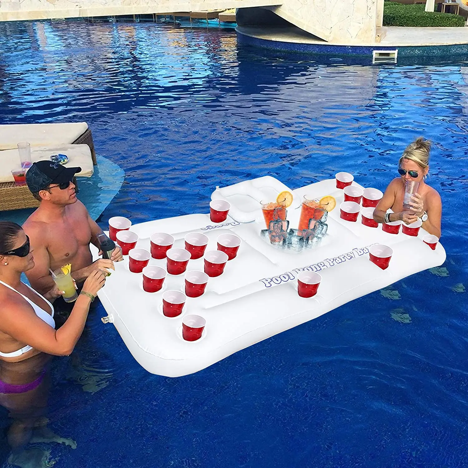 Amazon Hot Sale Pool  Table, Inflatable Floating Beer Pong Table, Inflatable Float Swimming Pool Float For Party